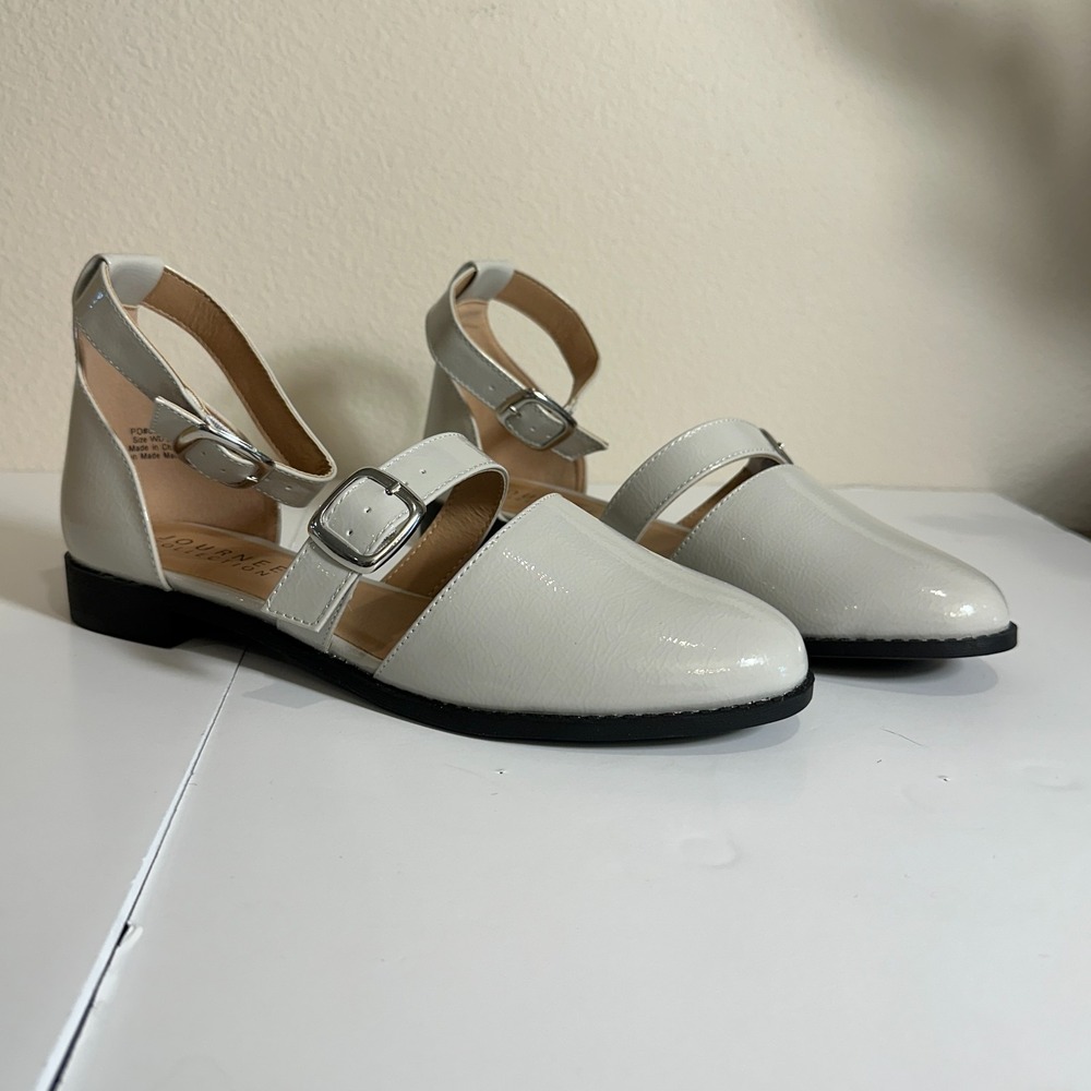 New Journee Collection Constance Double Buckle Flats Grey size 9.5W - Picture 5 of 9